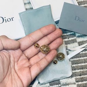 RARE Dior Tribale Gold Cannage Earrings